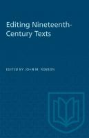 Editing Nineteenth-Century Texts
 9781487580421