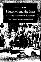 Education and the State: A Study in Political Economy [Third Revised Expanded]
 9780865971356