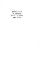 Effective Business Intelligence Systems
 9780313001192, 9781567203707