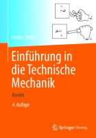 Einführung in die Technische Mechanik: Kinetik [4. Aufl.]
 9783662590959, 9783662590966