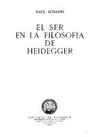 El ser en la filosofia de Heidegger