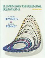 Elementary Differential Equations  [6 ed.]
 0132397307, 9780132397308