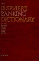 Elsevier's Banking Dictionary [2nd Revised]
 0444418342, 9780444418340