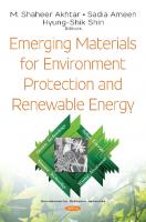 Emerging Materials for Environment Protection and Renewable Energy
 2018026973, 2018028512, 9781536138511, 9781536138504