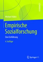 Empirische Sozialforschung: Eine Einführung [4. Aufl. 2019]
 978-3-658-26985-2, 978-3-658-26986-9