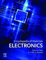 Encyclopedia of Materials: Electronics (Volume II) [Volume II, 1 ed.]
 0128197285, 9780128197288