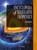 Encyclopedia of solid earth geophysics [2 ed.]
 9783030586300, 3030586308