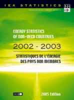 Energy Statistics of Non-OECD Countries 2002-2003
 9789264109155, 9264109153