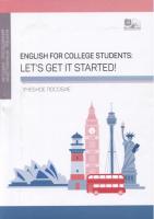 English for college students: Let`s get it started!