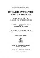 English Synonyms and Antonyms: With Notes on the Correct Use of Prepositions [29 ed.]