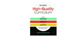 Ensuring High-Quality Curriculum: How to Design, Revise, or Adopt Curriculum Aligned to Student Success
 9781416622796, 9781416622819, 2016033240, 2016039839