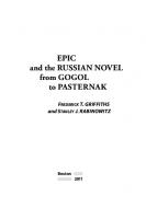 Epic and the Russian Novel from Gogol to Pasternak
 9781618116826