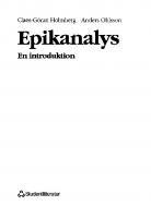 Epikanalys: En introduktion
 914400804X