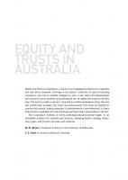 Equity and Trusts in Australia
 9781139194013, 1139194011