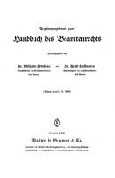 Ergänzungsband zum Handbuch des Beamtenrechts: (Stand vom 1. 8. 1940) [Reprint 2022 ed.]
 9783112689165