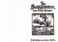 Ernst Juenger - In Stahlgewittern (1922, 130 S., Scan, Fraktur)