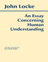 Essay Concerning Human Understanding (Hackett Classics) Abridged Edition
 0872202178, 087220216X, 9780872202177, 9780872202160, 9781603847735