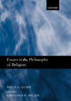Essays in the Philosophy of Religion
 9780191569500, 9780199297030