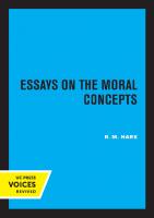 Essays on the Moral Concepts [Reprint 2019 ed.]
 9780520326217
