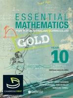 Essential Mathematics Gold for the Australian Curriculum Year 10
 9781107687028, 1107687020