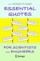 Essential Quotes for Scientists and Engineers
 9783030633318, 9783030633325, 3030633314