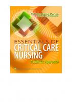 Essentials of critical care nursing : a holistic approach
 9781609136932, 1609136934