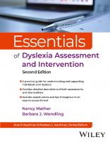 Essentials of Dyslexia Assessment and Intervention (Essentials of Psychological Assessment) [2 ed.]
 1394229232, 9781394229239