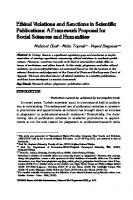 Ethical Violations in Scientific Publications: A Framework Proposal for Social Sciences and Humanities