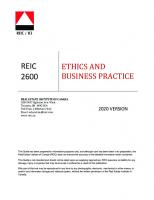 Ethics and Business Practice - REIC2600