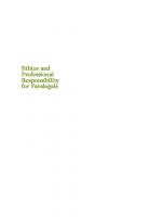 Ethics and Professional Responsibility for Paralegals, Sixth Edition [Paperback ed.]
 0735598673, 9780735598676