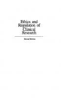 Ethics and Regulation of Clinical Research
 9780300163490