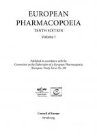 European Pharmacopoeia [10 ed.]
 9789287189127