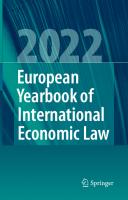 European Yearbook of International Economic Law 2022
 303128531X, 9783031285318