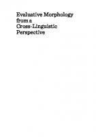 Evaluative Morphology from a Cross-Linguistic Perspective [1 ed.]
 9781443873413, 9781443871600