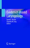 Evidence-Based Laryngology
 9783030584931, 9783030584948