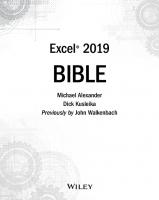 Excel 2019 Bible [1st ed.]
 978-1119514787