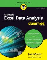 Excel data analysis for dummies [4th edition.]
 9781119518167, 1119518164