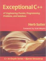 Exceptional C++: 47 Engineering Puzzles, Programming Problems, and Solutions
 0201615622