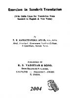 Exercises in Sanskrit translation : with guide lines for translation from Sanskrit to English and Vice Versa