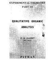 Experimental Chemistry Part 3 - Qualitative Organic Analysis