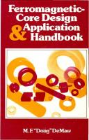 Ferromagnetic-core design and application handbook
 9780133140880, 0133140881