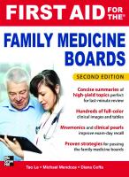 First Aid for the Family Medicine Boards [2nd Edition]
 0071739548, 9780071739542, 9780071737265
