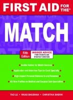 First aid for the match [5th edition]
 9780071736350, 0071736352, 9780071702898, 007170289X