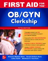 First Aid for the OB/GYN Clerkship, Fifth Edition [5 ed.]
 1264264933, 9781264264933