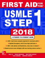 First Aid For The USMLE Step 1 2018
 9781260116137, 1260116131