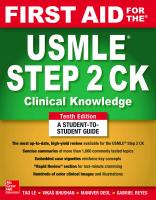 First Aid For The USMLE Step 2 CK [10 ed.]
 9781260440300, 1260440303