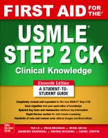 First Aid for the USMLE Step 2 CK, Eleventh Edition [11 ed.]
 1264856512, 9781264856510
