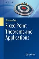 Fixed Point Theorems and Applications
 978-3-030-19670-7