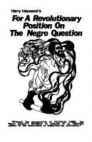 For A Revolutionary Position on the Negro Question