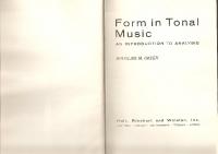 Form in Tonal Music: An Introduction to Analysis [2 ed.]
 0030202868, 9780030202865